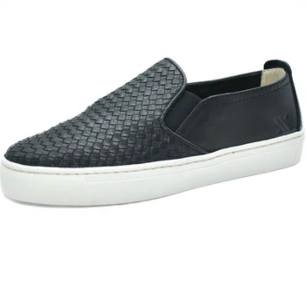 THE FLEXX Black Woven Slip-On Loafers
